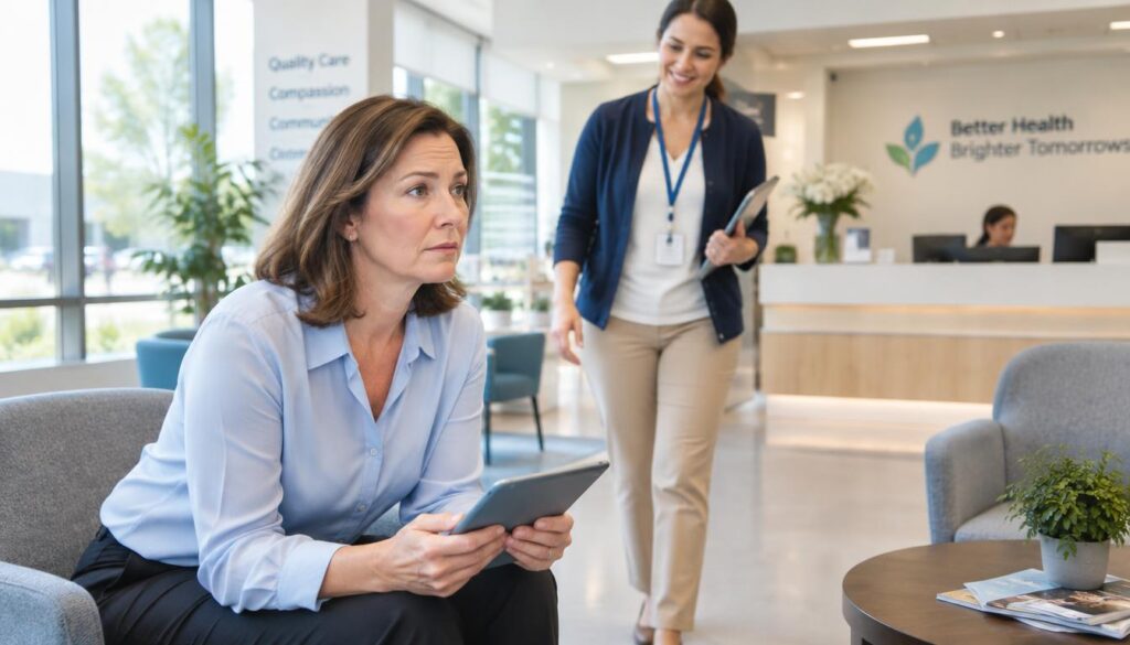 Patient seeking in-person health care for urgent symptoms Patient seeking in-person health care for urgent symptoms